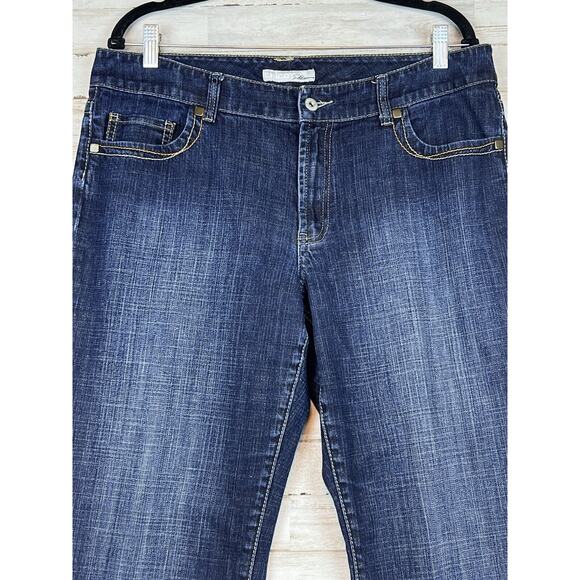 Chico’s Platinum Braided Dayton MR Denim Jeans Size 3 / XL / 16 Dark Wash - Picture 2 of 12